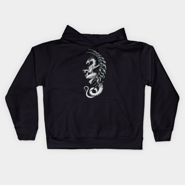 Master Dragon white Kids Hoodie by chriskar